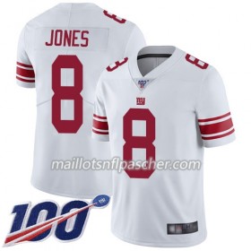 Maillot New York Giants Daniel Jones 8 Nike Blanc 100th - Homme